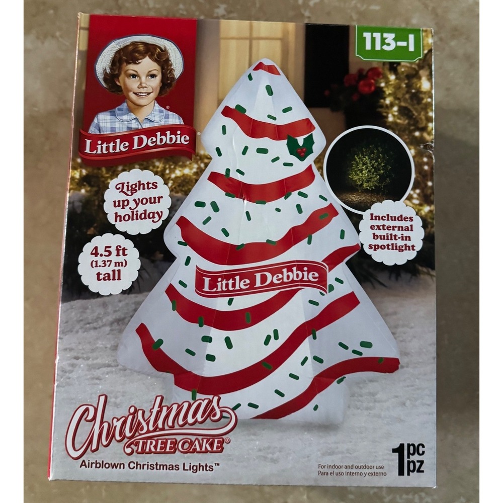Little Debbie Christmas Tree Cake Inflatable 4.5ft White Airblown Holiday NEW
